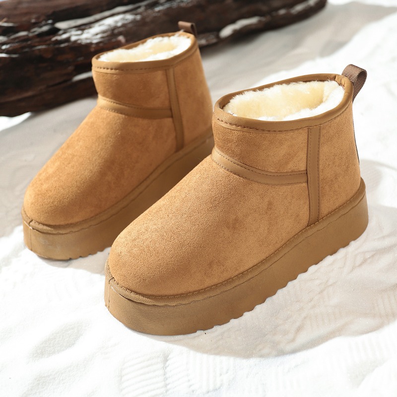 New Winter Warm Boots for Women Fashion Short Shoes with Real Sheepskin Wool Fur Snow Boots Comfortable Low-cut Design