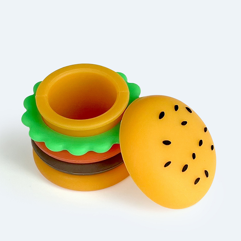 Portable Silicone Wax Container Hamburger Shape Wax Storage Box