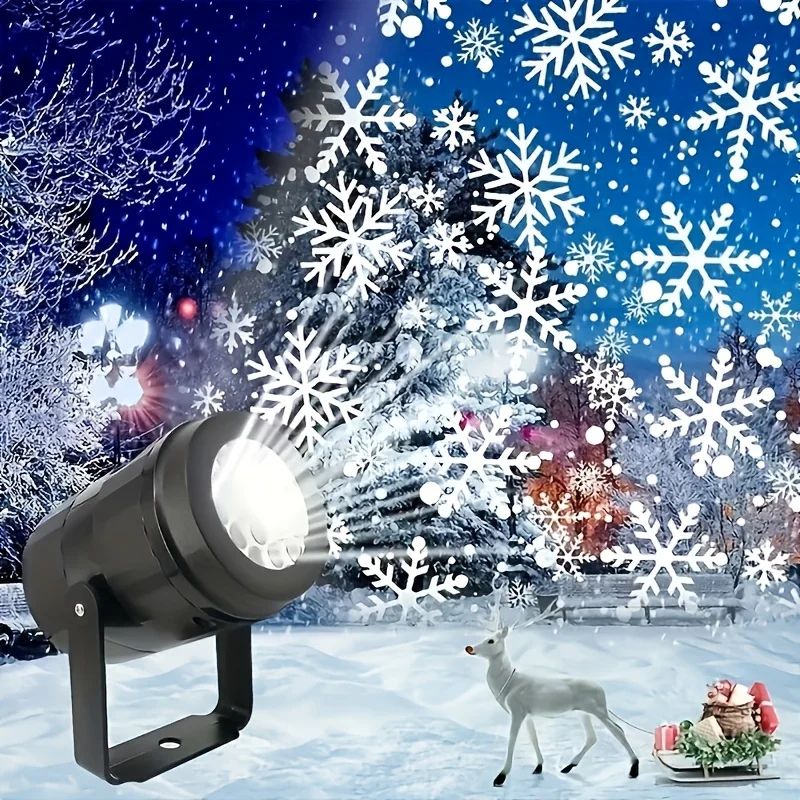 LED Snowflake Projection Light - Snowflake Projector Light with USB Power for Holiday & Party Atmosphere