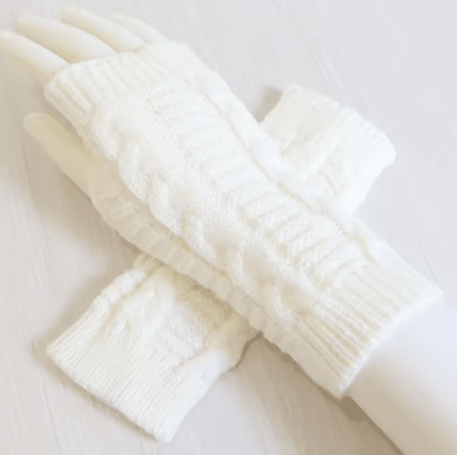 Chunky Knit Faux Wool Fingerless Gloves