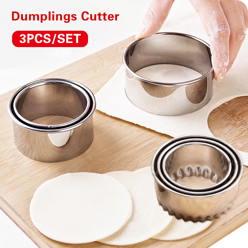 Stainless Steel Dumplings Molds Round Cookie Biscuit Cutters Circle Pastry Ring Molds