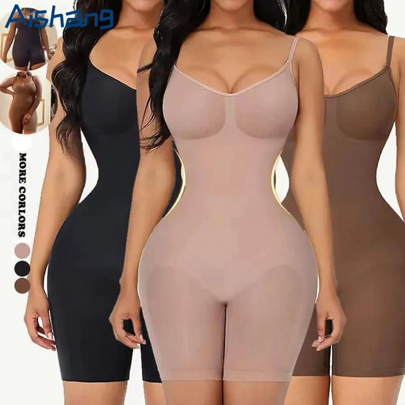 Women Bodysuit Shapewear Tummy Control Full Body Shaper Slimming Sheath Butt Lifter Push Up Thigh Slimmer Abdomen Shaper