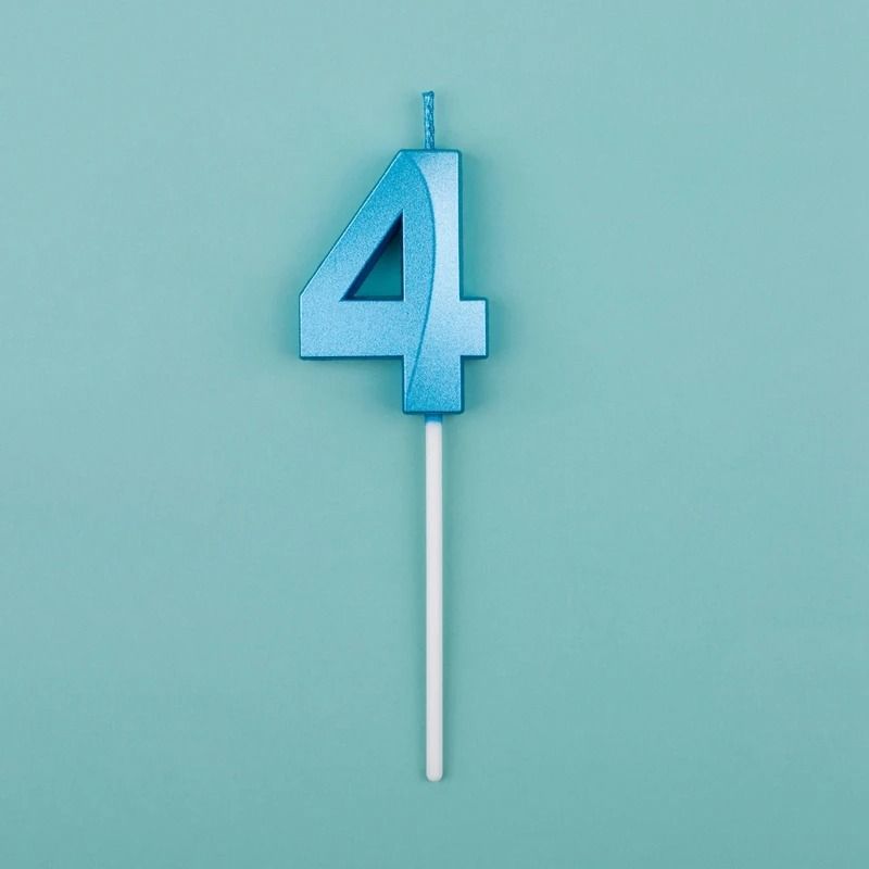 3D Metallic Digital Birthday Candle