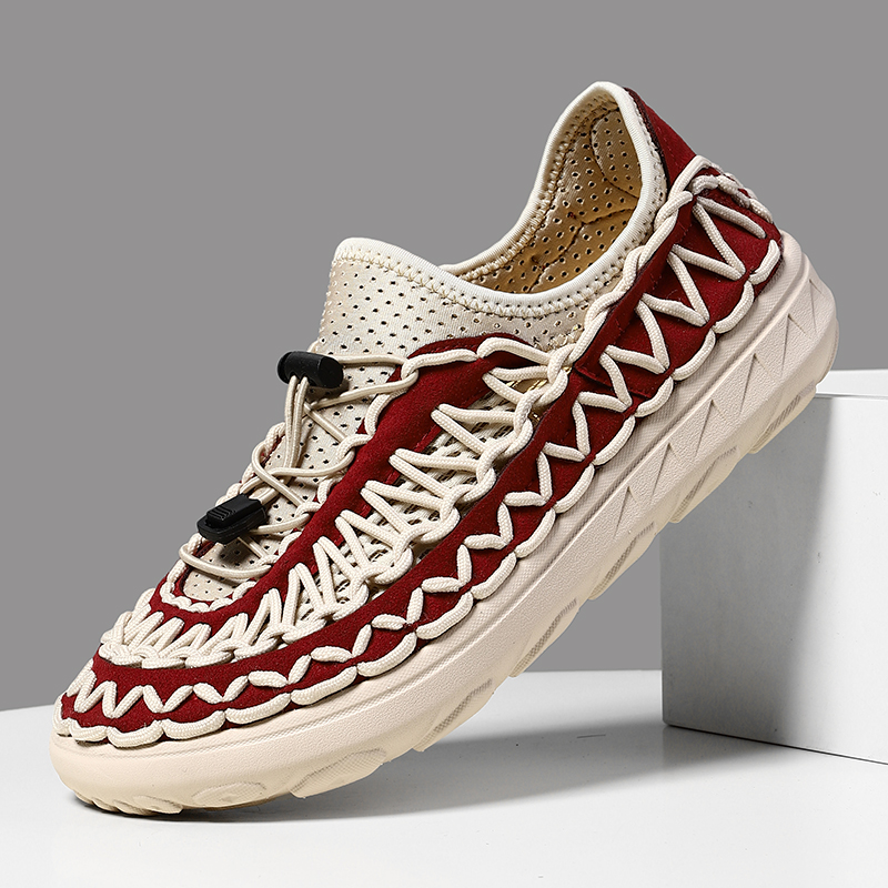 Mens Summer Sandals, Fashion Hand-woven Casual Shoes, High Quality Designer Sneakers