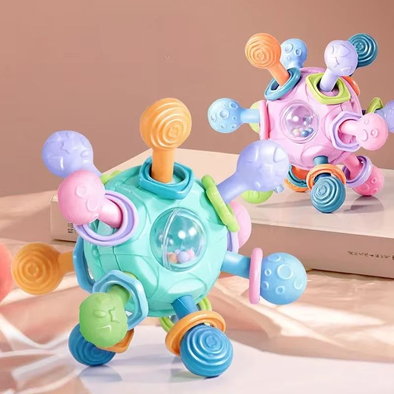 TinyTwirl Silicone Rotating Rattle Ball Baby Sensory Toy