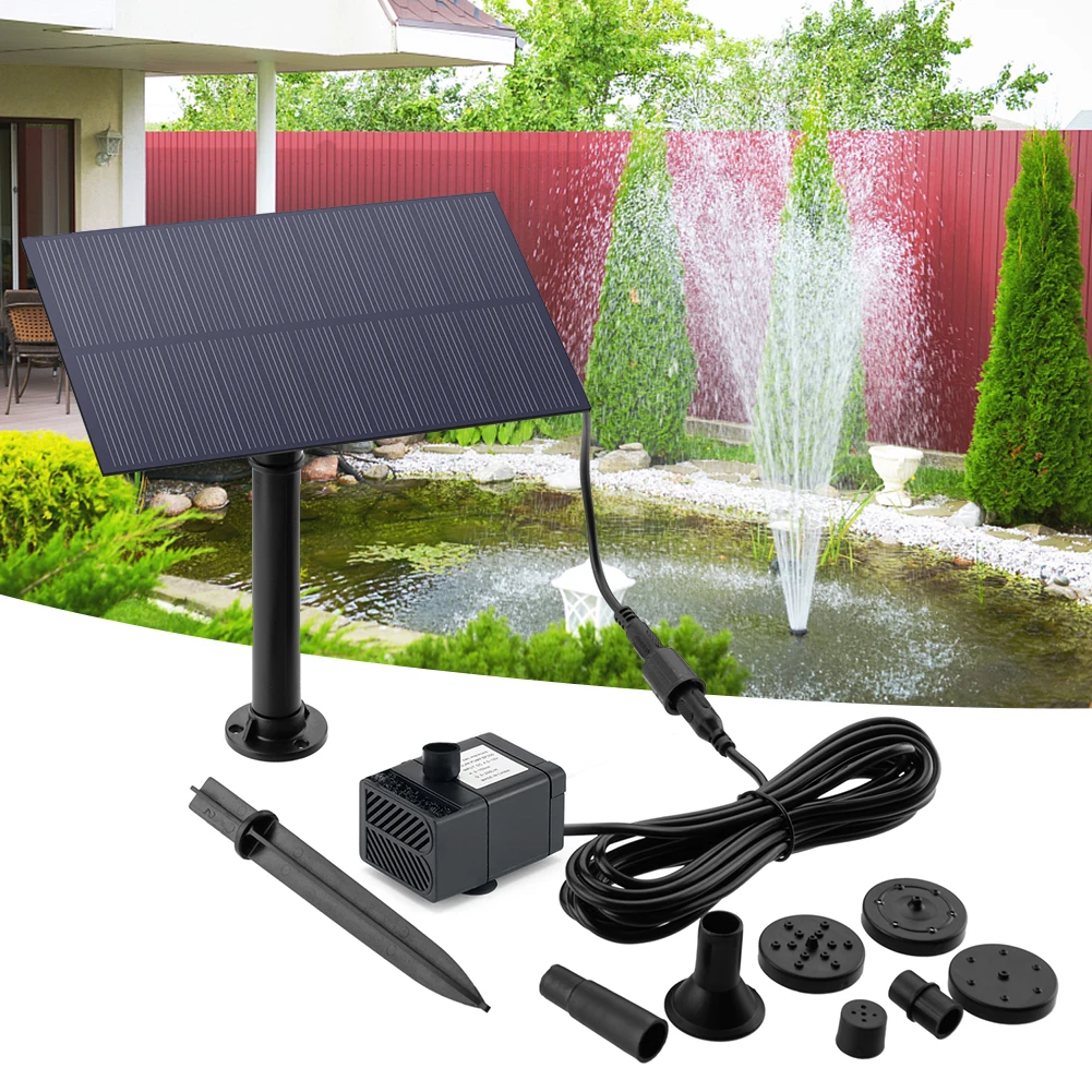 Solar Water Fountain Pump with Stake for Garden and Fish Tank Decor