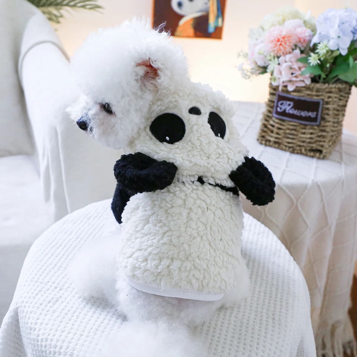 Cozy Panda Hood Pet Jacket for Autumn and Winter Warmth
