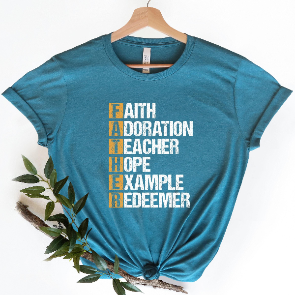 Faithful Father Shirt Christian Dad Faith Hope Redeemer Tee