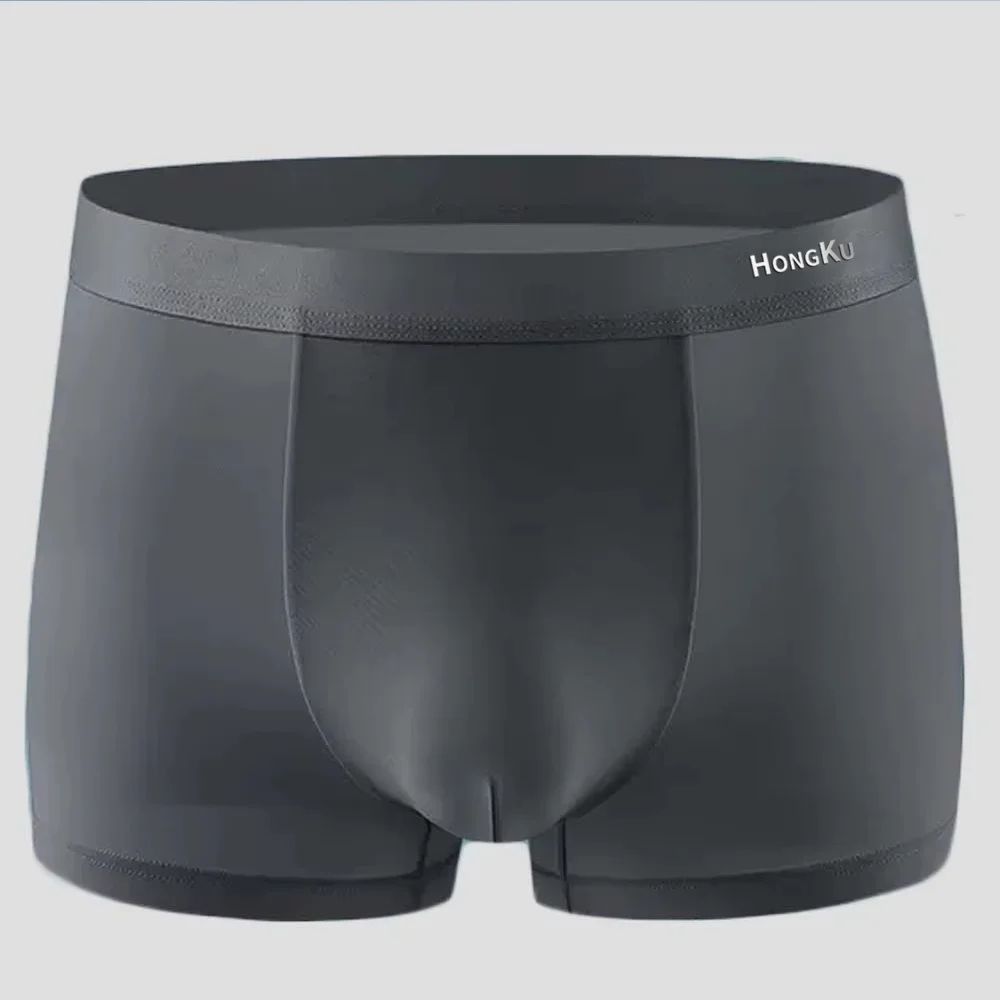 Men Ice Silk Boxer Briefs, Ultra-Breathable, Moisture-Wicking Underwear