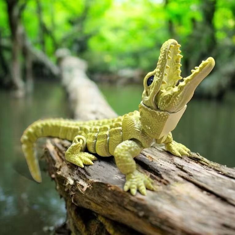 Desktop Accessories, Movable Skeleton Crocodile, Home Decoration, Shapeable Joints