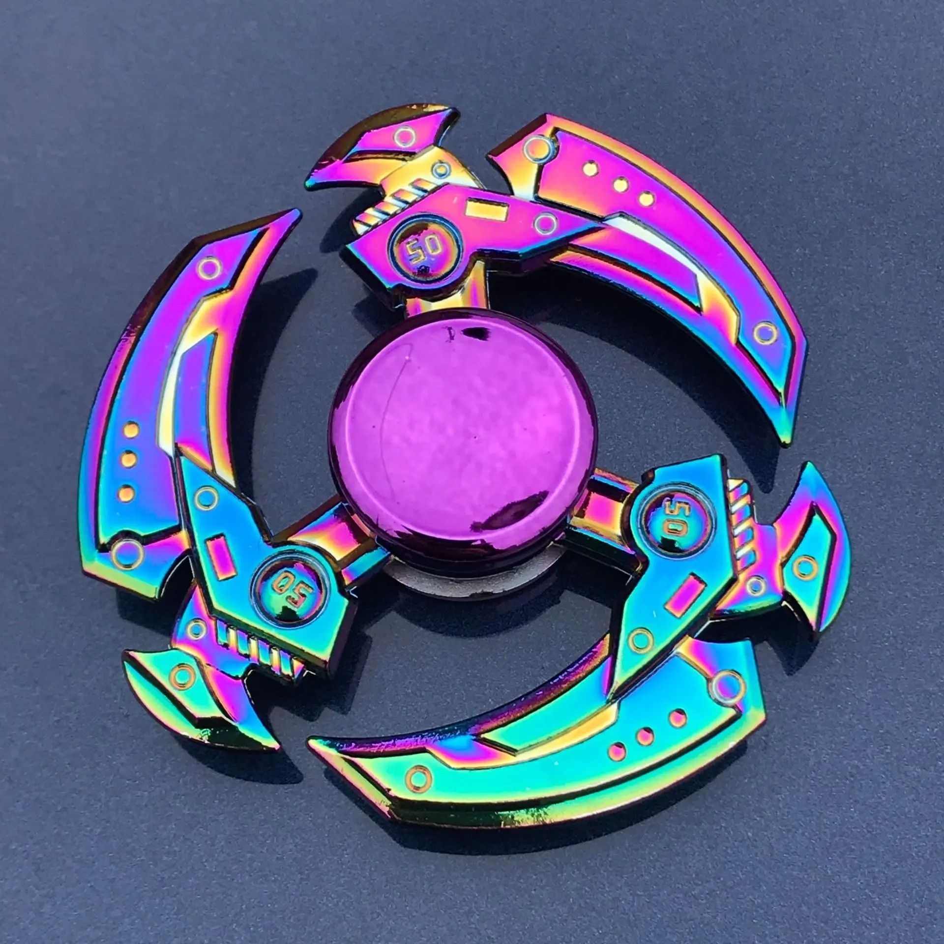 Metal Rainbow Gradient Fidget Spinner with Silent Bearing