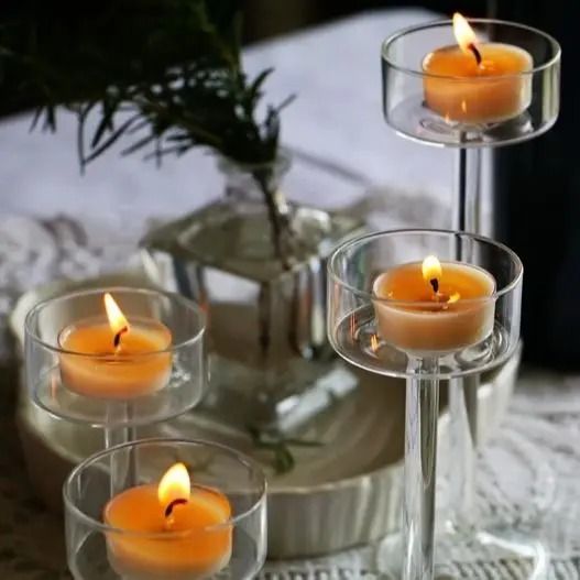 Glass Candle Holders Set