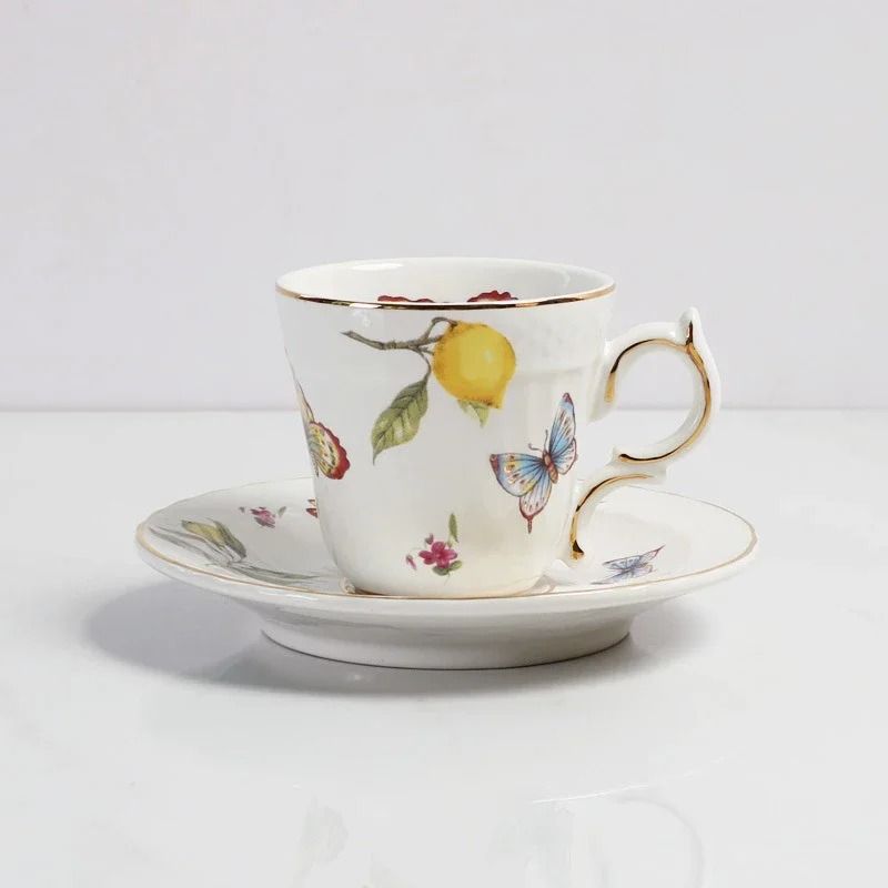 European Style Lemon Pattern Ceramic Dining Set – Elegant Dinner, Steak & Dessert Plates