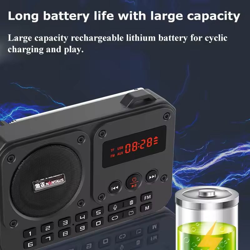 Mini FM Radio with Bluetooth Speaker and LED Display