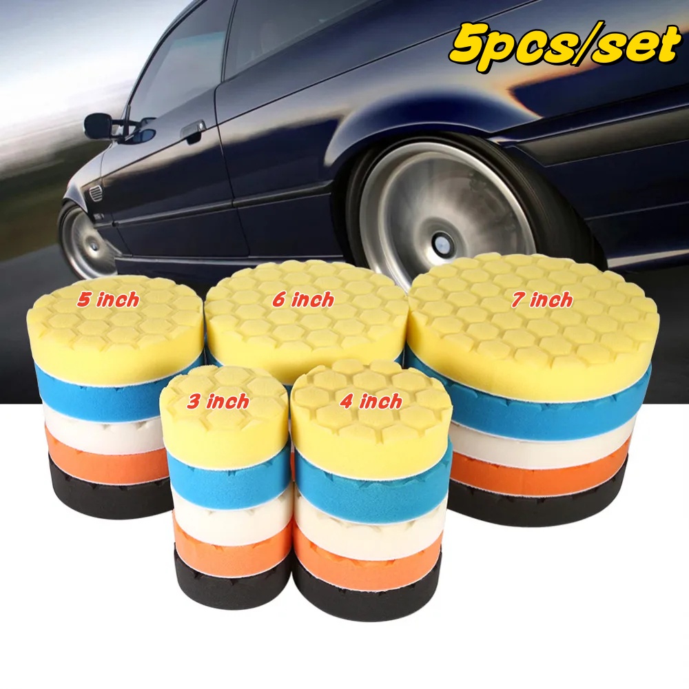 Auto Self-Adhesive Car Polishing Pad Kit, Buffing Waxing Sponge Wheel Polishing Pad for Drill