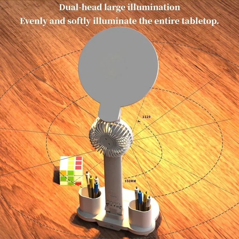 Rechargeable Multifunction Study Desk Lamp with Fan