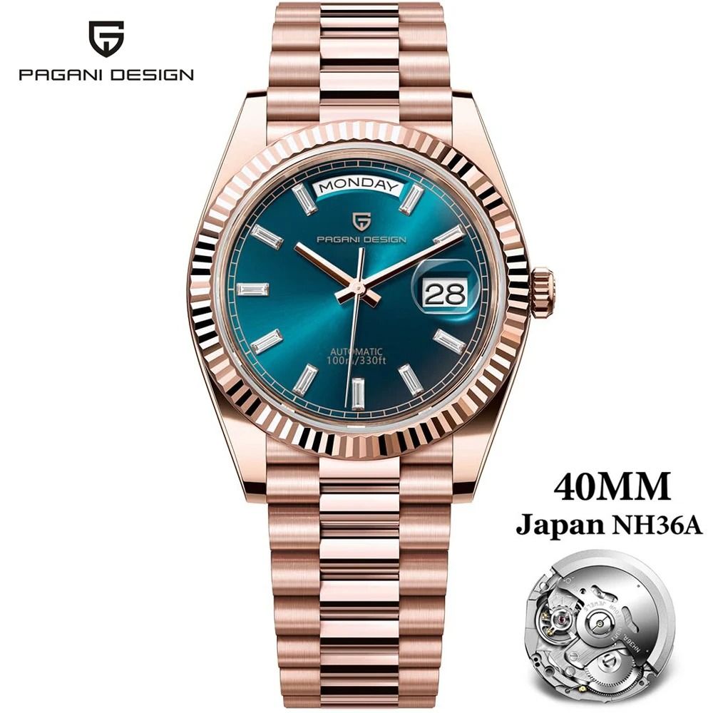 Automatic Day-Date Mechanical Watch – Luxury NH36A Movement Sapphire Timepiece