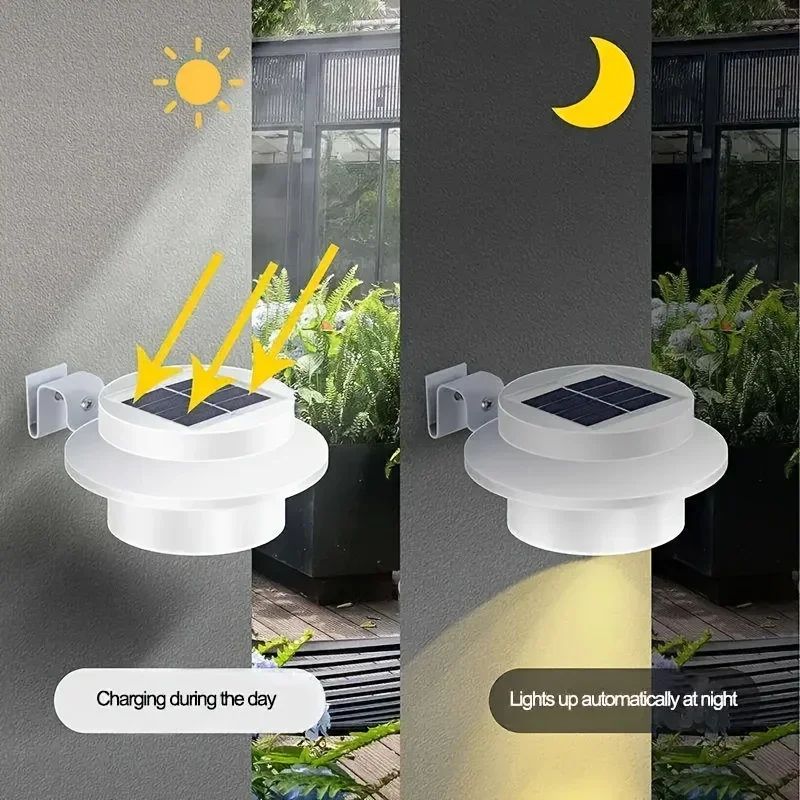 SkyGlow Solar Gutter Lights – Waterproof Auto-Charging Outdoor Wall & Fence Lighting (1–4 Pack)