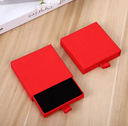 Thick Kraft Paper Drawer Jewelry Box with Sponge Insert