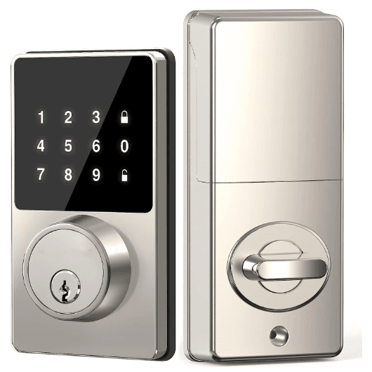 Smart Keyless Door Lock with Touchscreen App Controlled keyless entry door lock with 50 User Codes