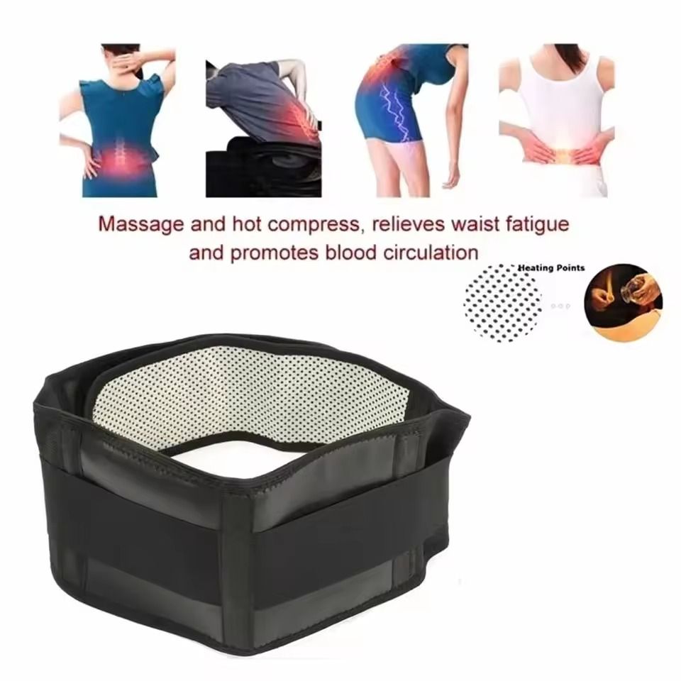 Adjustable Lumbar Support Belt with Self Heating and Magnetic Therapy