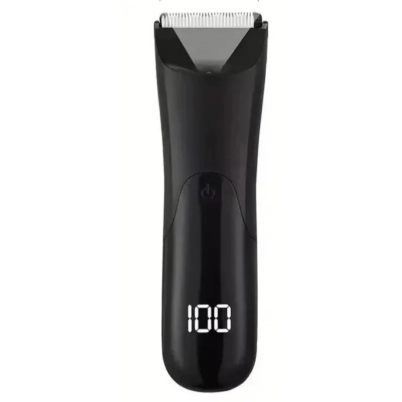 SmoothGuard Mens Groin & Body Hair Trimmer - Wet/Dry Ceramic Blade Ball Trimmer with 2 Guards