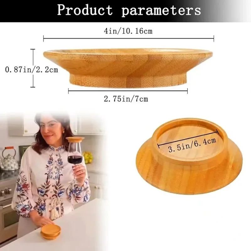 Bamboo Wine Glass Charcuterie Topper with Wooden Lid and Coaster