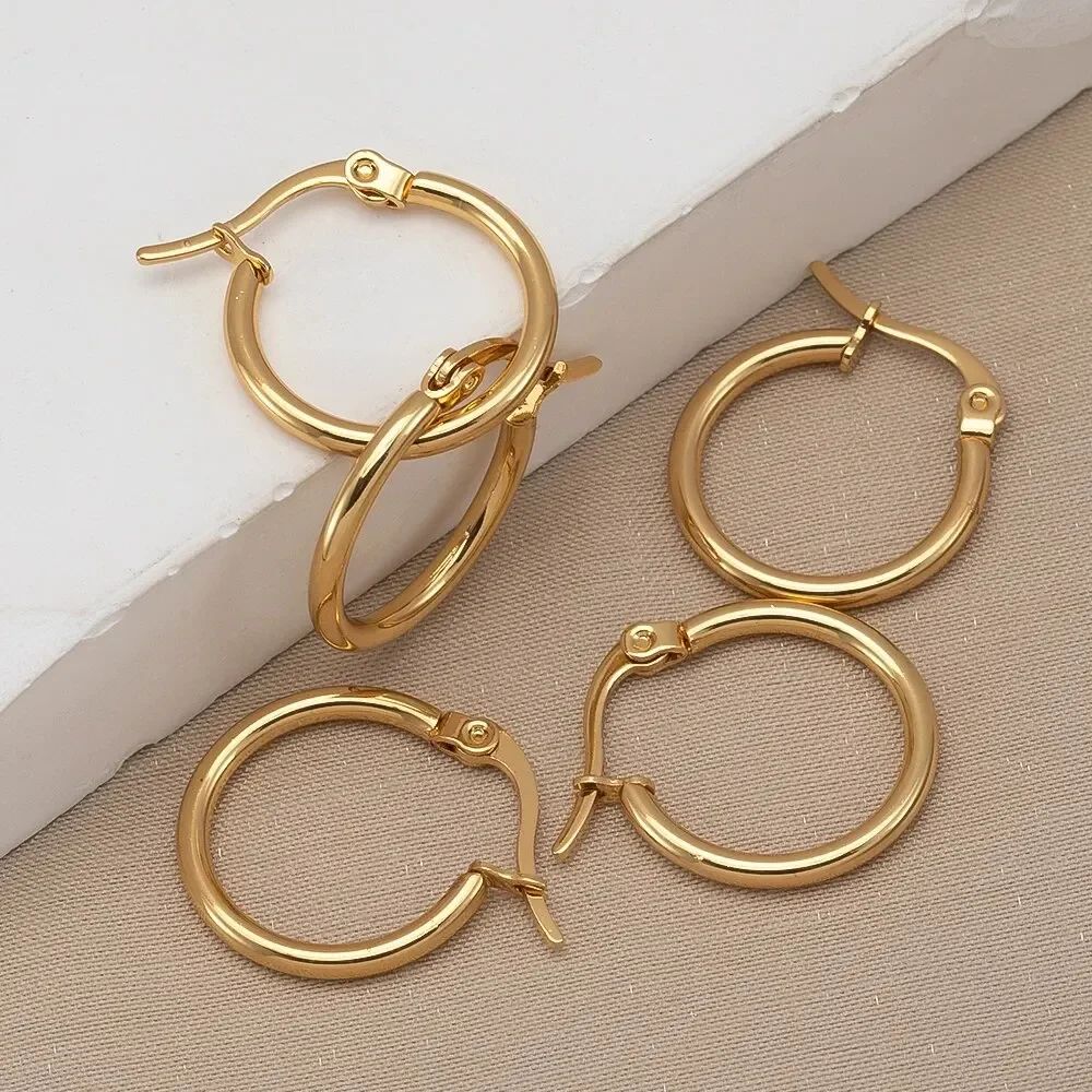 10-Pack 20mm Stainless Steel Open Hoop Earrings for DIY Jewelry Making & Crafts