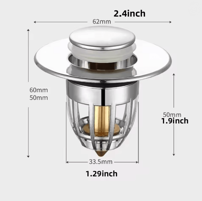 Universal Pop Up Sink Drain Stopper with Hair Catcher
