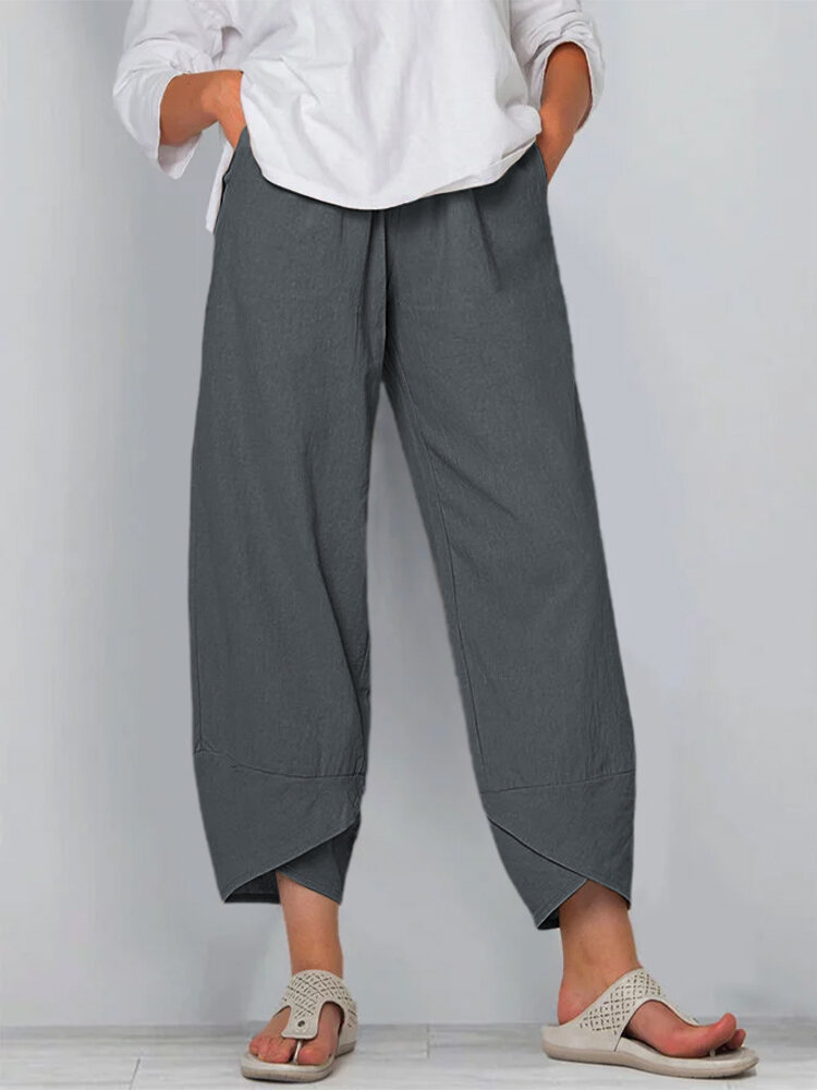 Elegant Autumn Joggers, Street Wear Women Clothes, Cotton Linen Sweatpants, Casual Women Pants