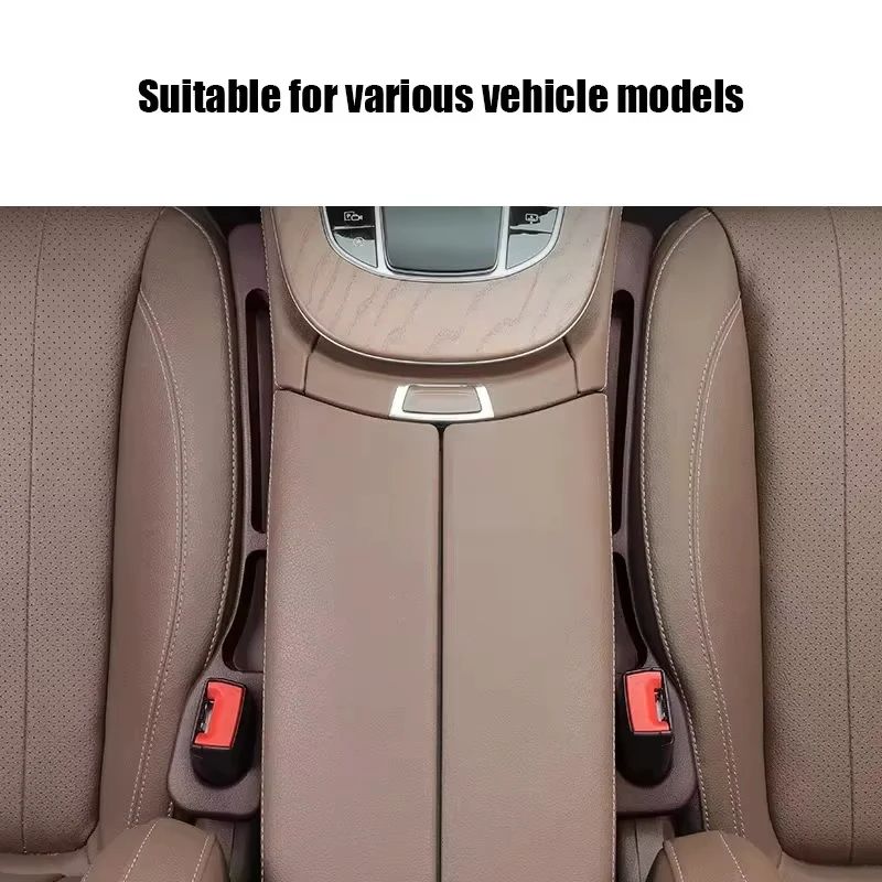 2pcs Car Seat Gap Filler Organizer – Waterproof Anti-Drop Seat Gap Plug with Dual Storage Grooves