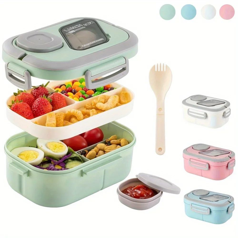 40.5 Oz Bento Lunch Box Leakproof 4 Compartment Food Container