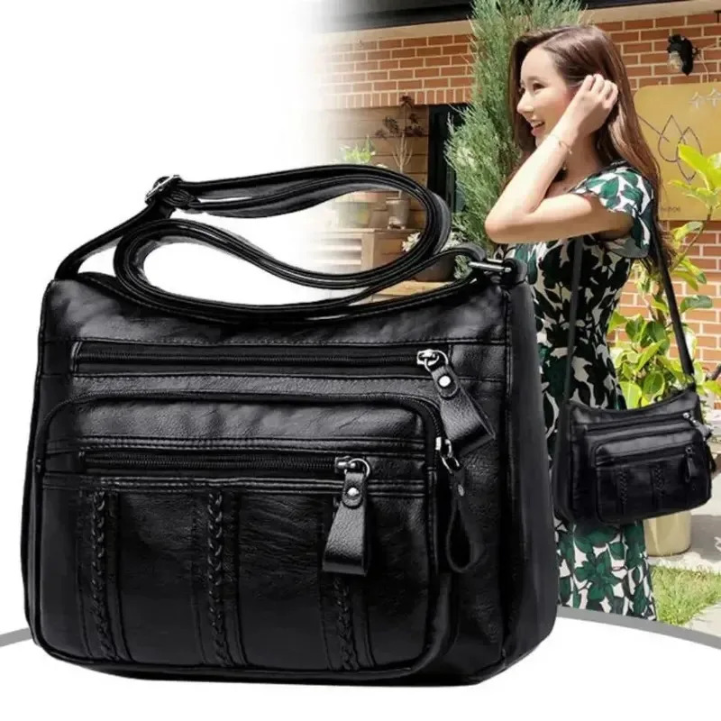 Lightweight Multi Layer Shoulder Bag for Women Spacious Tote Handbag for Everyday Use