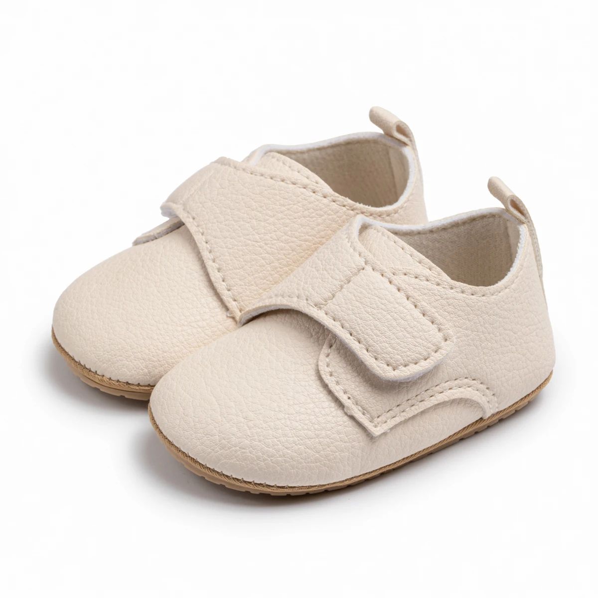 Retro Soft Leather Baby First Walker Shoes with Non-Slip Sole
