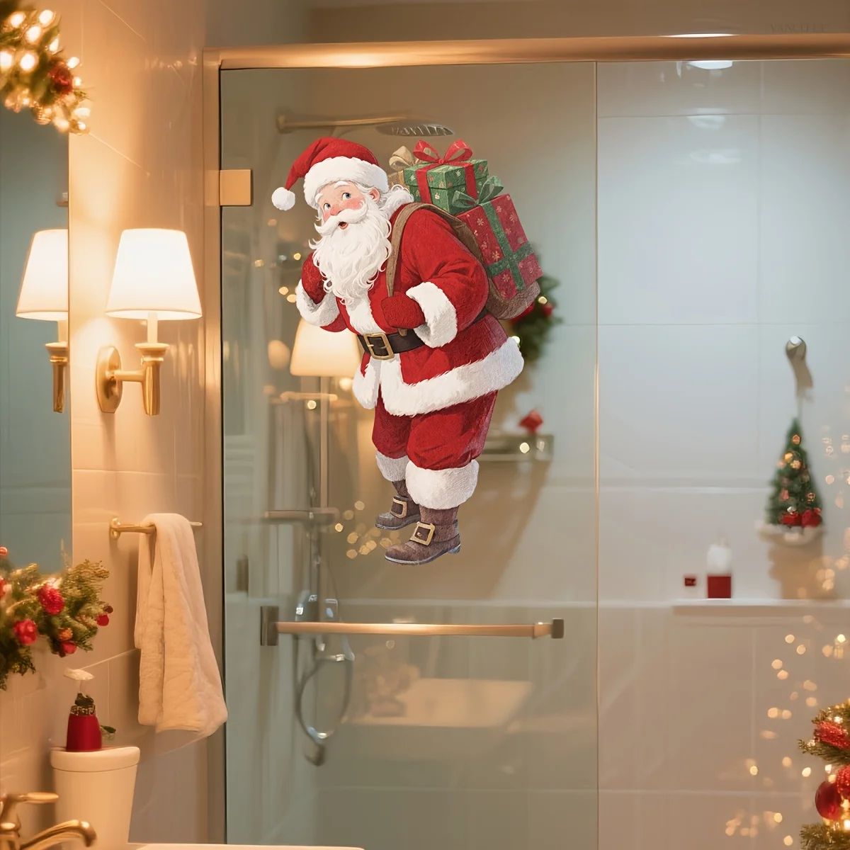 Peeking Santa Static Christmas Decoration