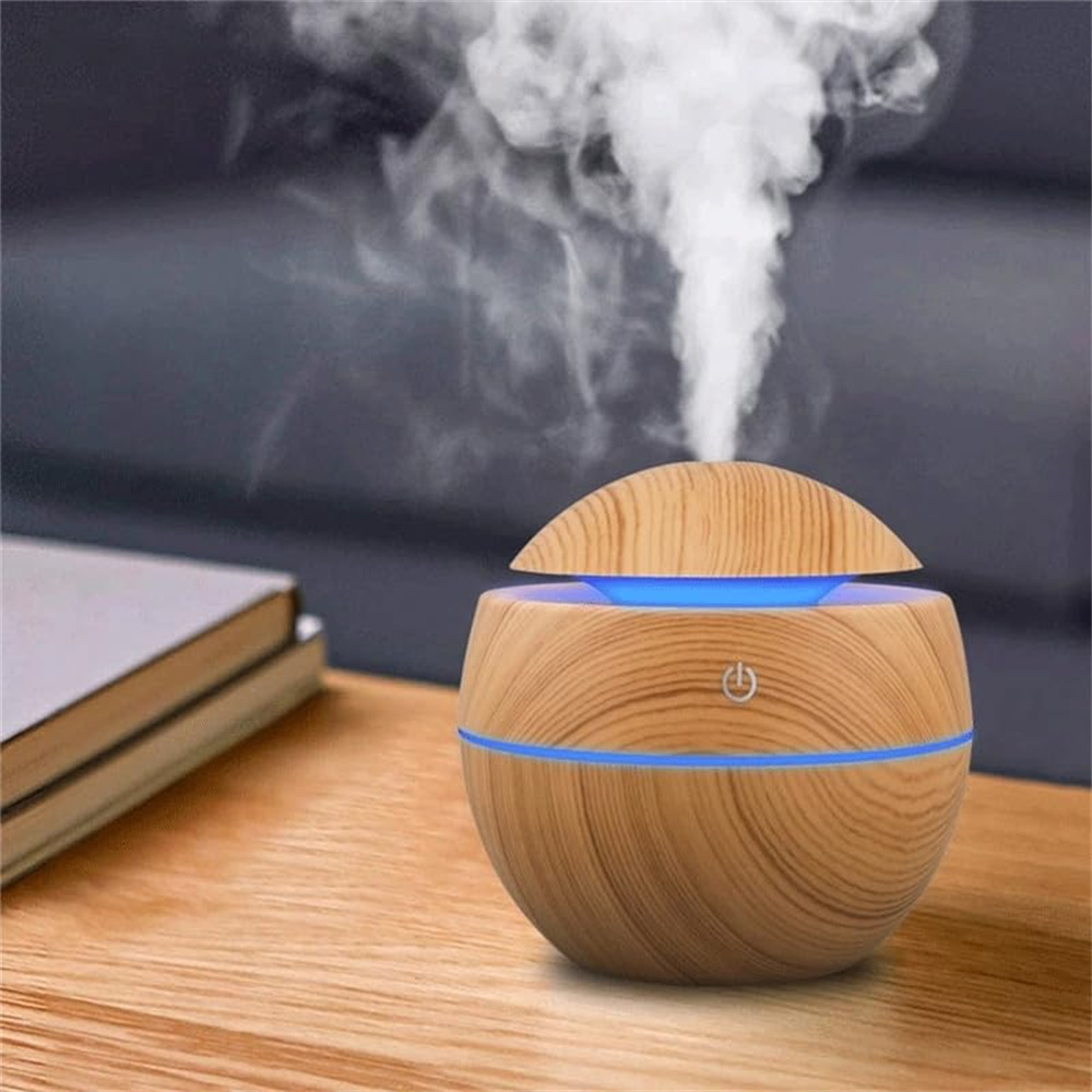 Wooden Ultrasonic Humidifier Essential Oil Diffuser Cool Mist Maker for Bedroom Aromatherapy