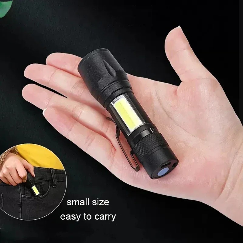 Mini Portable LED Flashlight USB Rechargeable Tactical Torch for Camping & Hiking