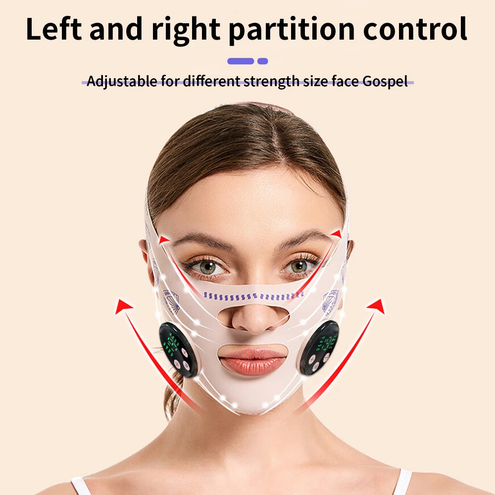 EMS Face Slimming Strap, USB Charging Facial Lift, Double Chin Reduction, Cheek & Jawline Enhancement Mask
