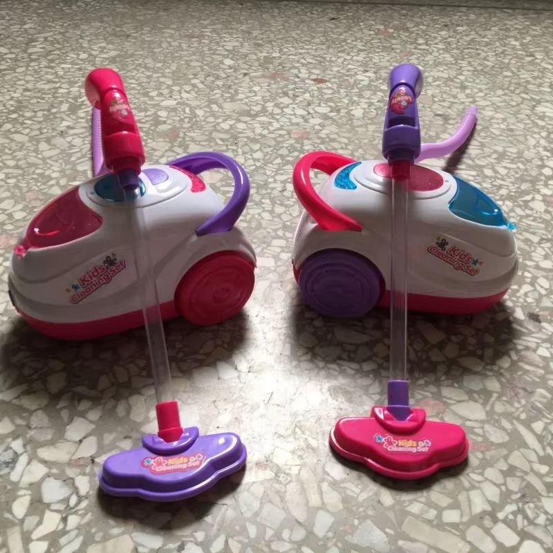 Kids' Electric Pretend Vacuum Cleaner Toy With Lights And Broom Set