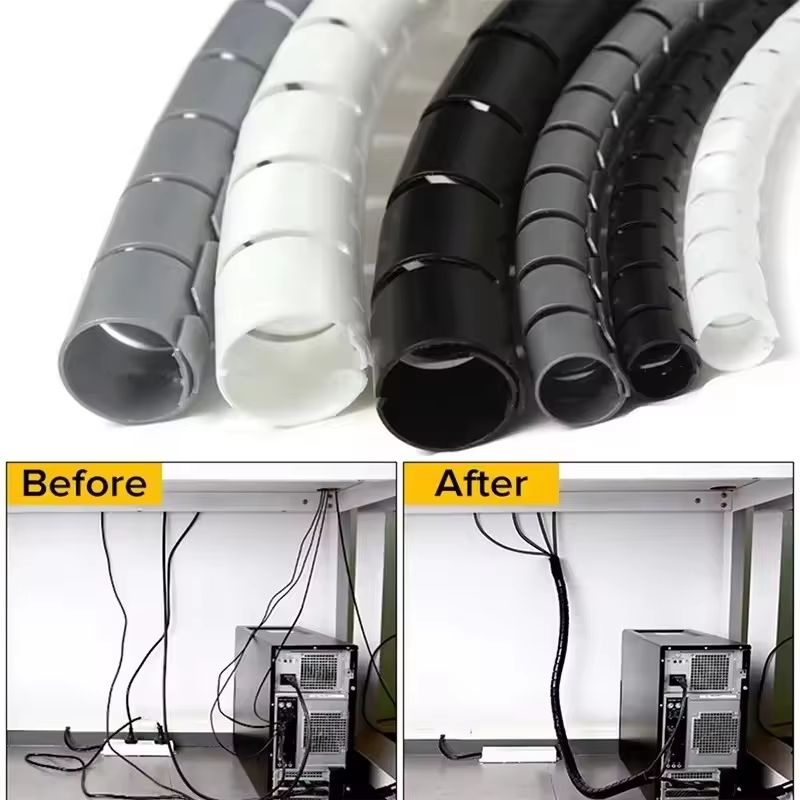 2m Spiral Cable Organizer Tube 16/10mm for Cord Protection and Management
