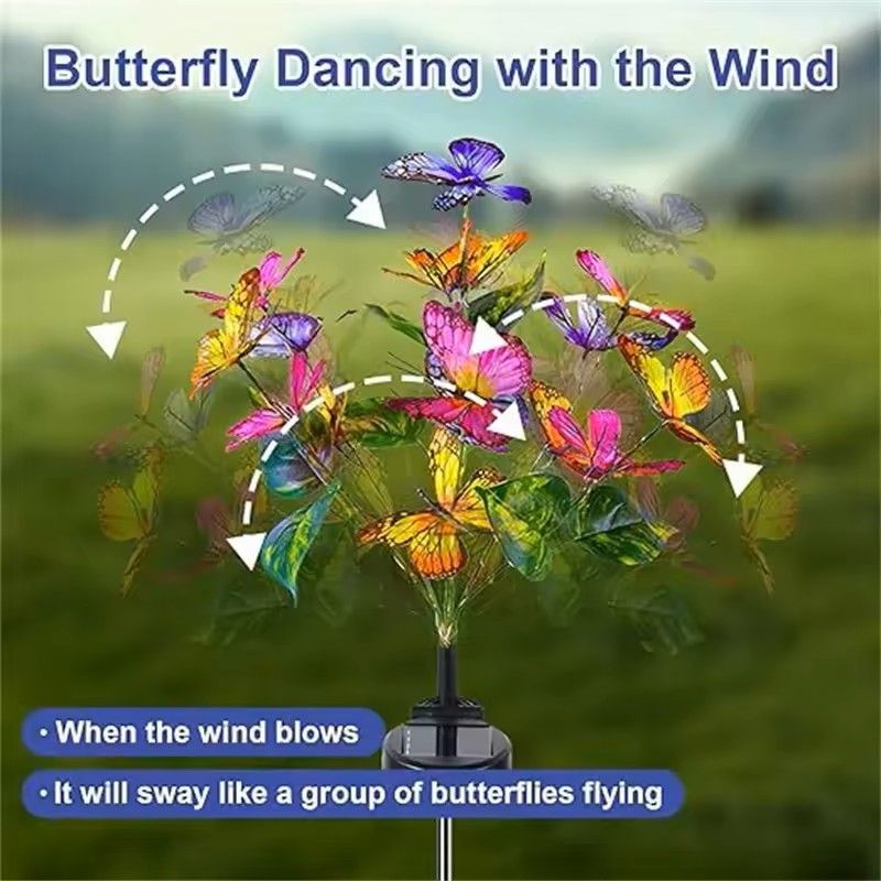 Solar LED Butterfly Flower Light