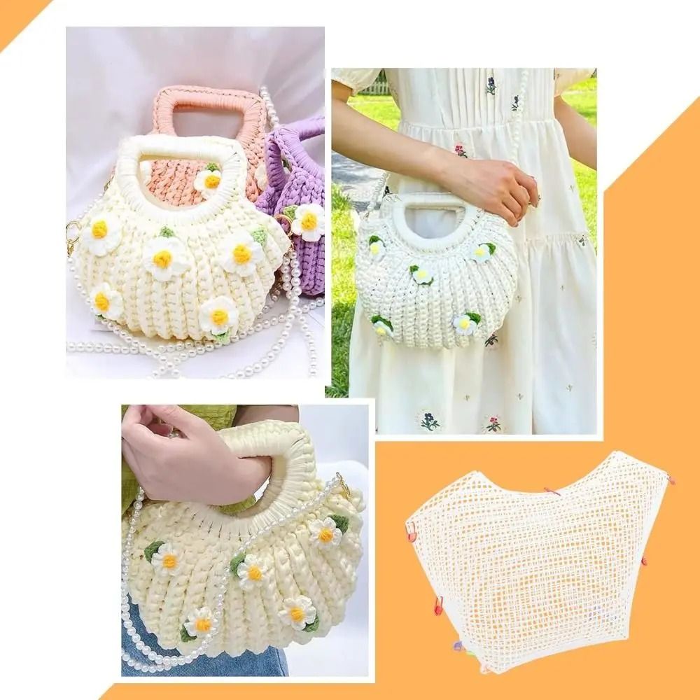 DIY Plastic Mesh Canvas Bag Grid
