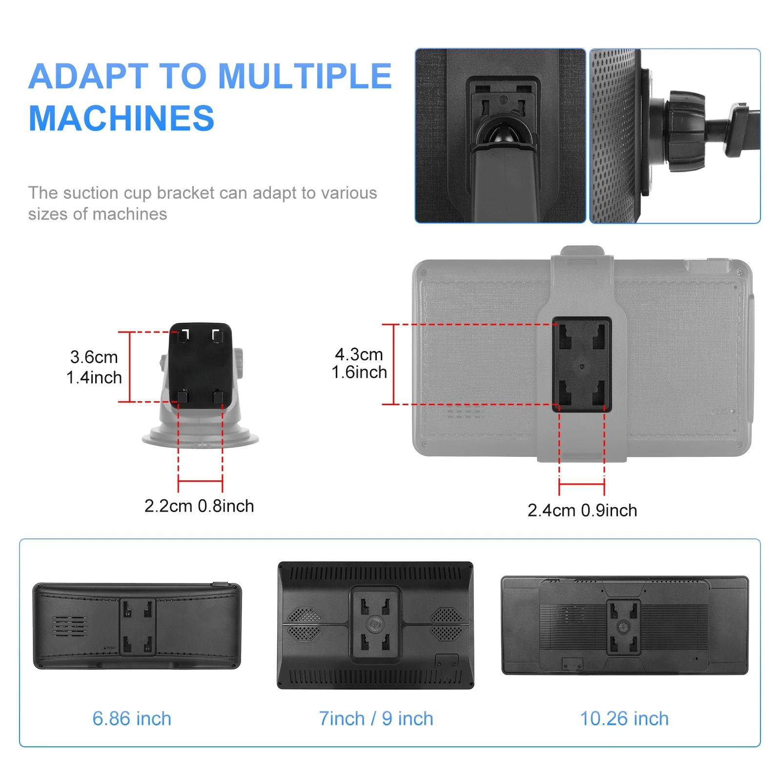 Car Radio Expansion Bracket Holder with Strong Suction Cup