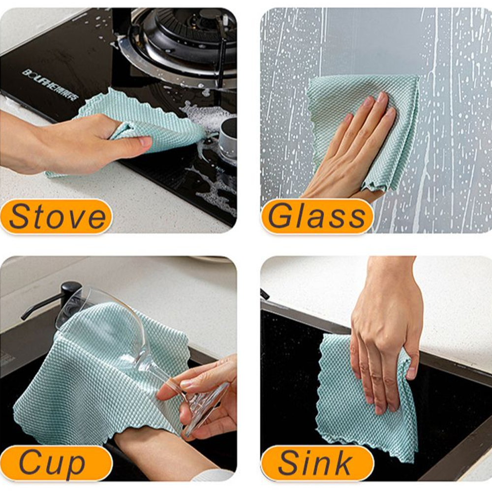Fish Scale Microfiber Polishing Cleaning Cloth
