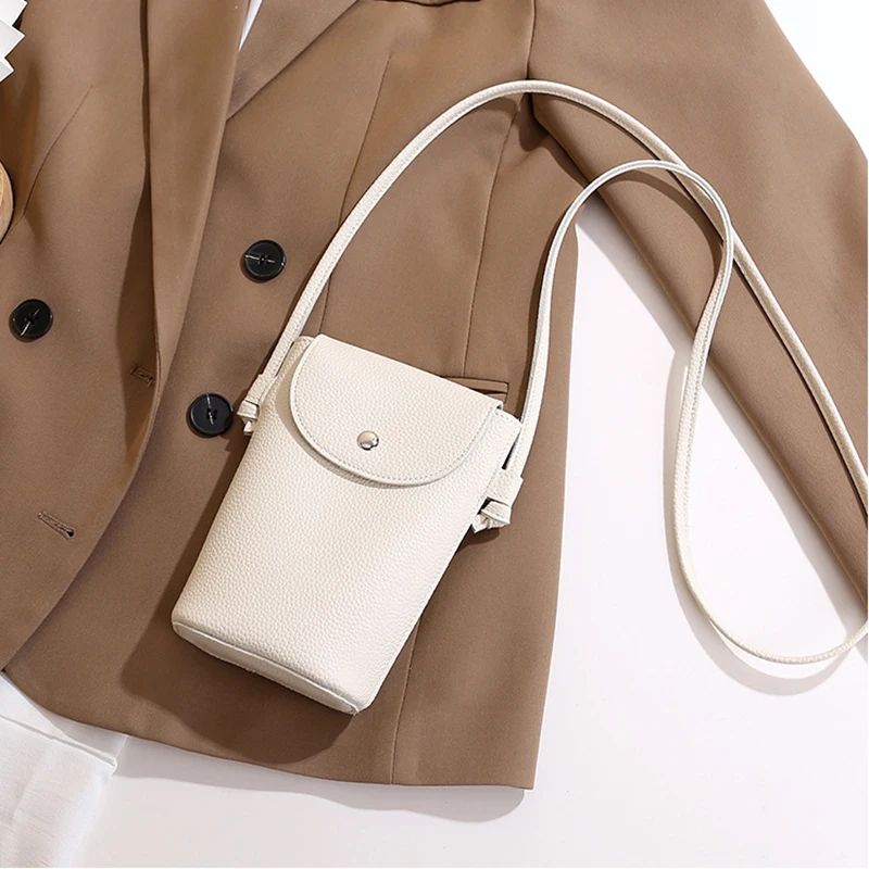Soft Flap Womens Crossbody Phone Bag, PU Leather Shoulder Purse with Adjustable Strap