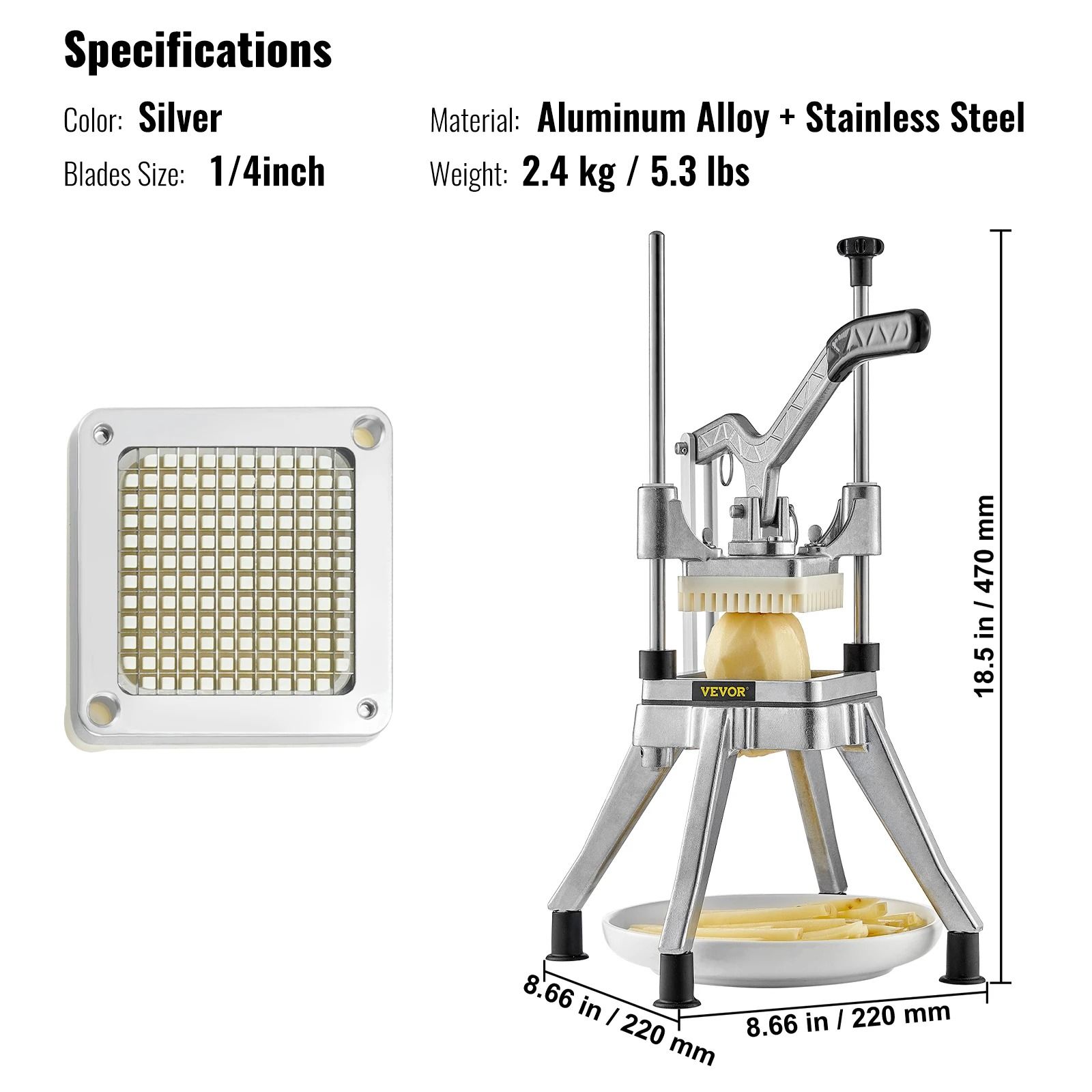 Commercial Stainless Steel Vegetable and Fruit Dicer Cutter