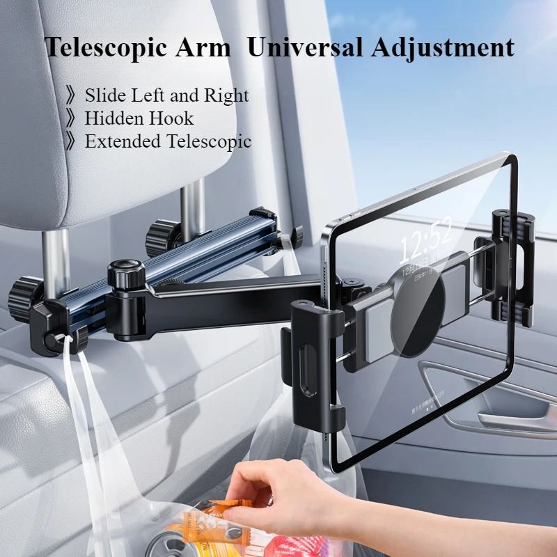 Telescopic Magnetic Tablet & Phone Mount for Car Headrest
