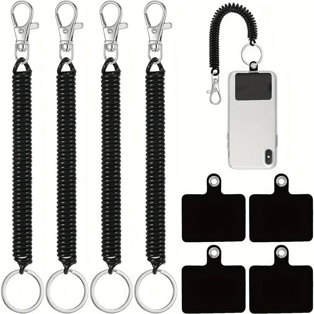 Retractable Coil Keychain Set