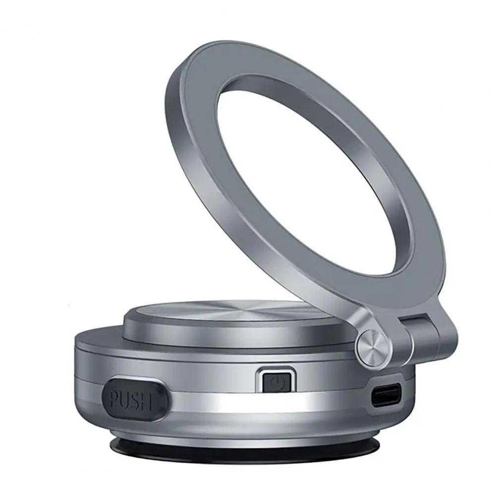 Magnetic Car Phone Holder Electric Vacuum Suction Mount Strong Grip 360° Rotation Secure Dashboard Windshield Stand