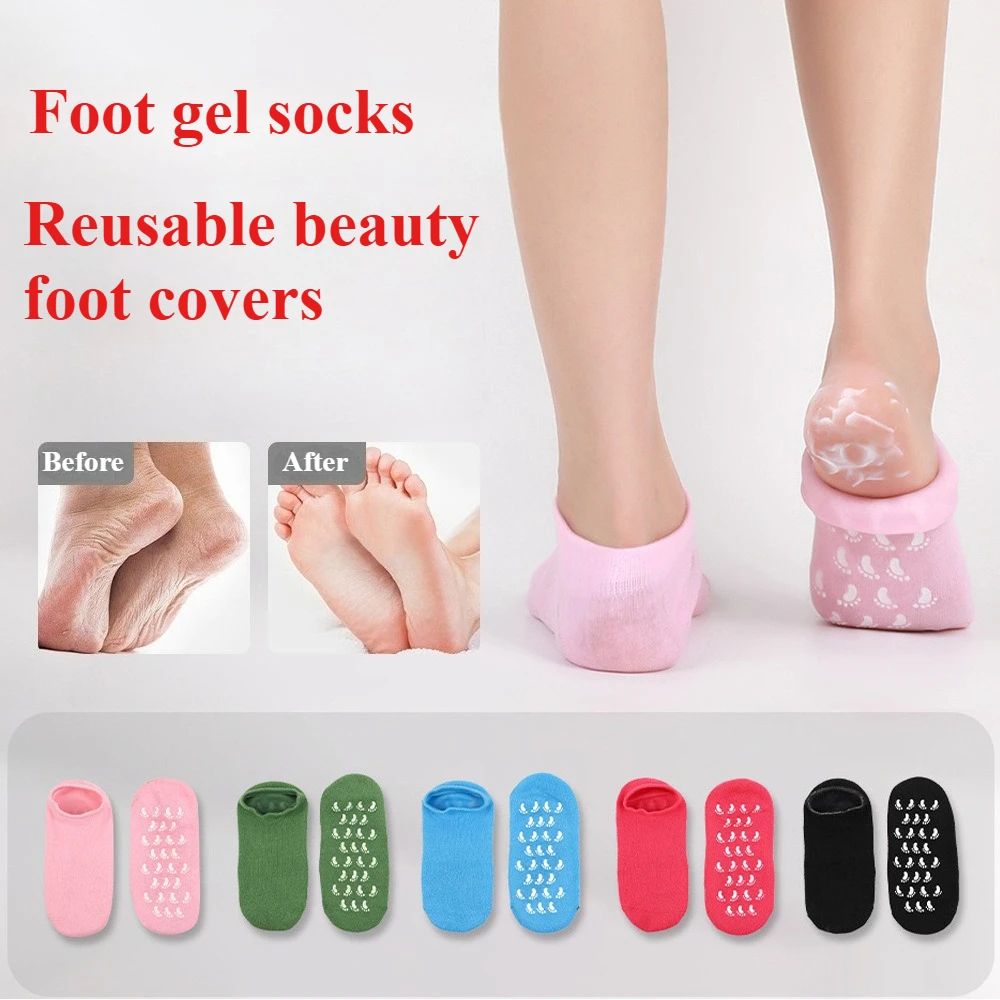 Silicone Moisturizing Foot Socks for Dry Cracked Heels and Overnight Repair